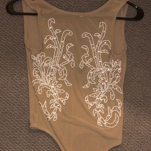 Sequined mesh bodysuit